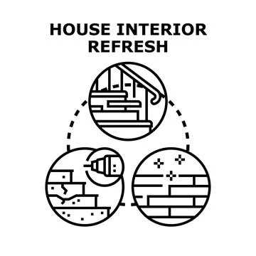 House interior refresh concept visualizing home improvement Stock Illustration
