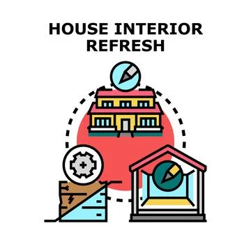 House interior refresh planning and renovation process Stock Illustration