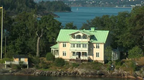 House on the island Stock Footage 8928274
