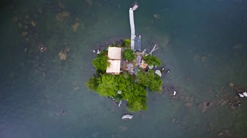 House On A Island Stock Footage 306317917
