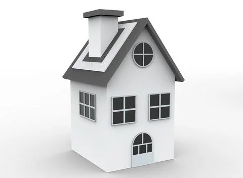 House isolated on a white background 3d-rendering イラスト素材