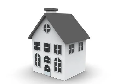 House isolated on a white background 3d-rendering Stockillustratie