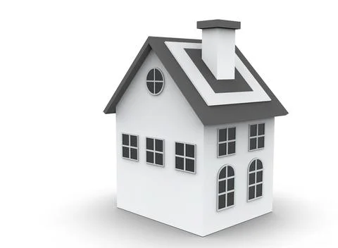 House isolated on a white background 3d-rendering Illustrazione stock