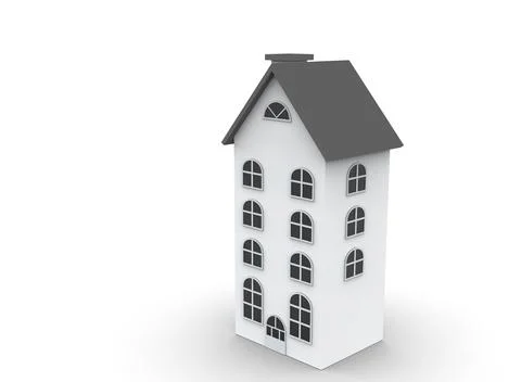 House isolated on a white background 3d-rendering Illustrazione stock