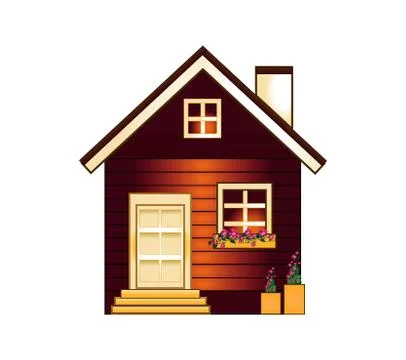 House isolated on white background Stock Illustration
