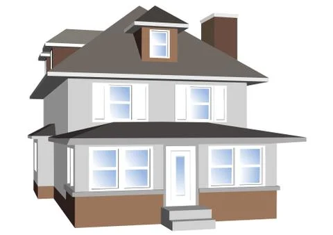 House isolated on white Stock Illustration