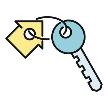 House key and home shape keychain for real estate Stock Illustration