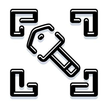 House key icon inside security framing concept Illustrazione stock