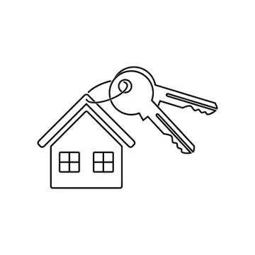 House key icon vector sign Stock Illustration