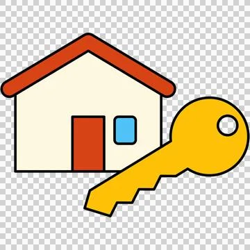 House with key Stock Illustration