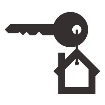 House key isolated on white background Illustrazione stock