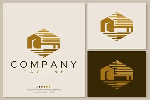 House key logo design template. Modern key home logo vector branding. Stock Illustration