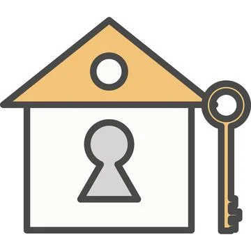 House with key vector icon Stock Illustration