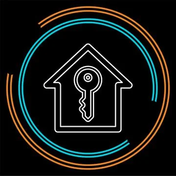 House key. vector unlock house isolated Stock Illustration