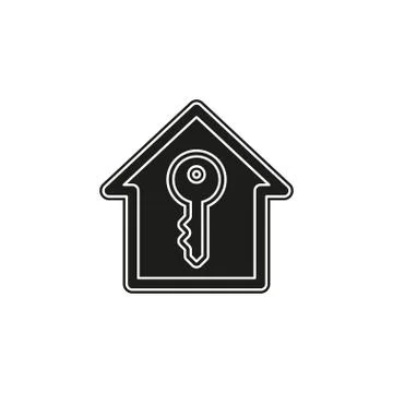 House key. vector unlock house isolated. mortgage property illustration Illustrazione stock