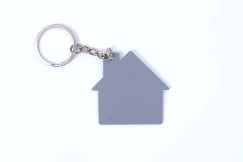 House keychain on white background Stock Photos
