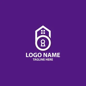 House keyhole logo design vector Illustrazione stock