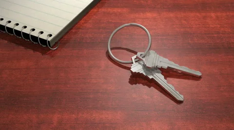 House keys on a keyring Stock Footage 54147392