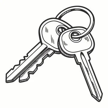 House Keys Set Icon on White Background Illustrazione stock