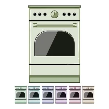 House kitchen stove cartoon vector graphic Stock Illustration