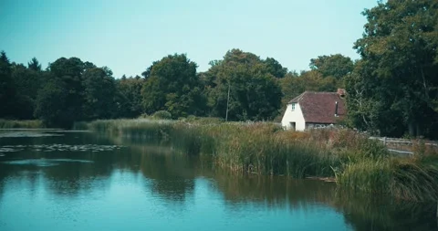 House on a lake Stock Footage 137607210