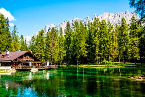 House on the lake one Stock Photos