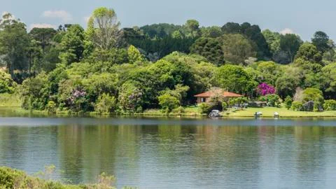 House by the lake Stock Photos