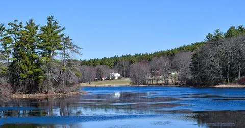 House by the lake Foto stock