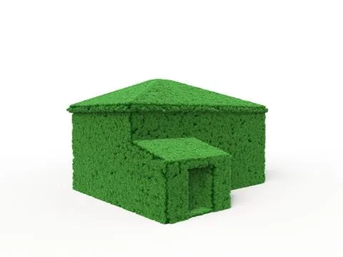 House in lawn optics Illustrazione stock