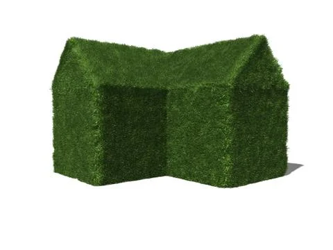 House in lawn optics Illustrazione stock