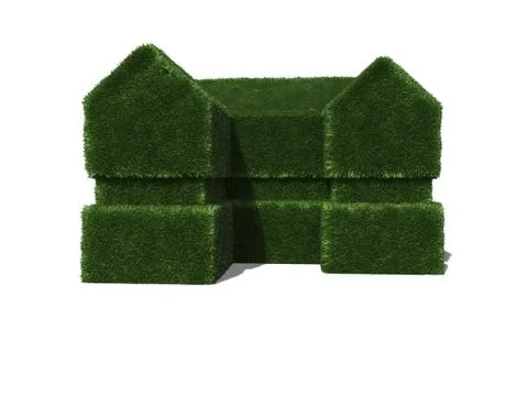 House in lawn optics Stock Illustration