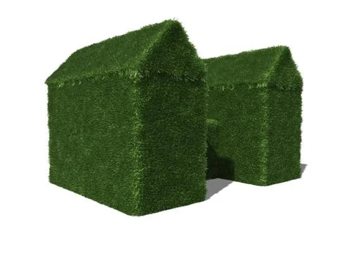 House in lawn optics Stock Illustration