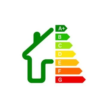 House with leaf as energy efficiency and home improvement concept. Vector on  Stock Illustration