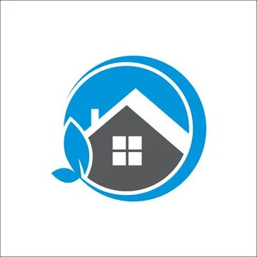 House with leaf logo vector Stock Illustration