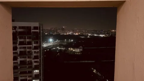 House lights at night Stock Footage 234052106