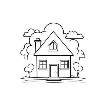House line vector for coloring book Stock Illustration