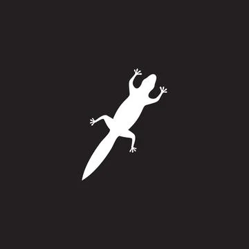 House lizard white in dark background logo design vector graphic symbol ico.. Stock Illustration
