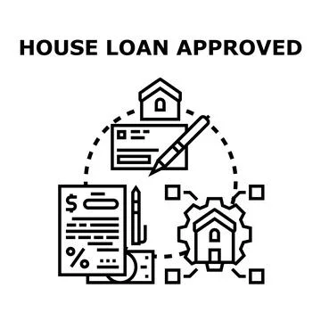 House loan approval process financing real estate 스톡 일러스트