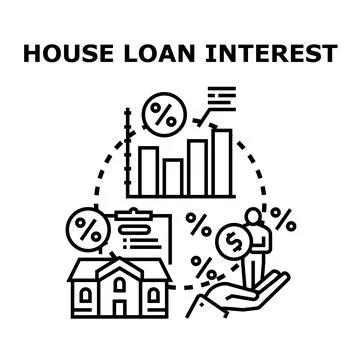 House loan interest concept displaying financial planning Illustrazione stock