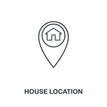 House Location icon. Simple element illustration. House Location outline icon Stock Illustration