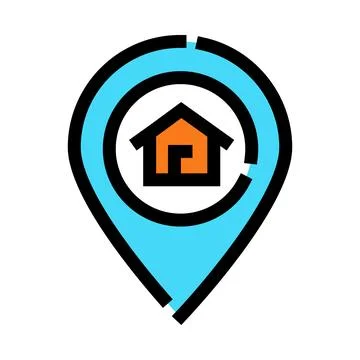 House location pin finding real estate property address Ilustração Stock