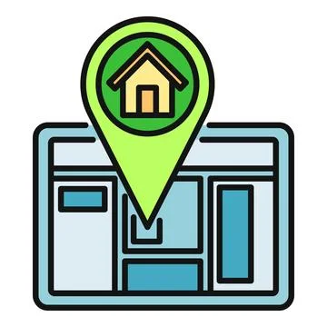 House location pin pointer on digital map Stockillustratie