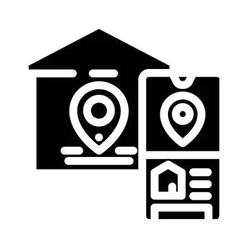 House location tracking on mobile application interface 스톡 일러스트