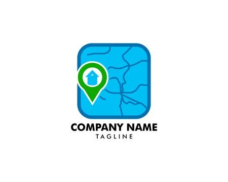 House Locator Vector Logo Template Stock Illustration