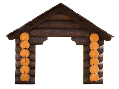 House log wall Stock Photos