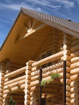 House log wall Stock Photos