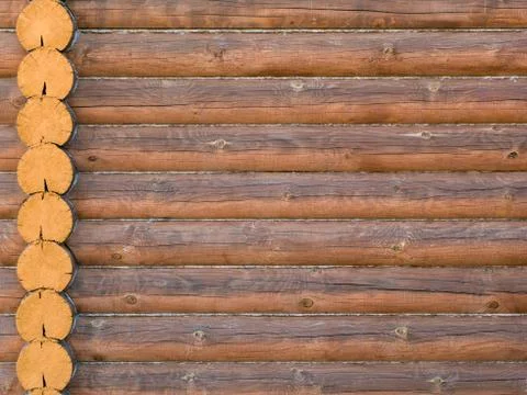 House log wall Stock Photos