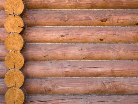 House log wall Stock Photos