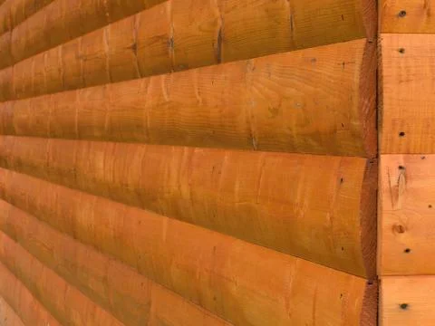 House log wall Stock Photos