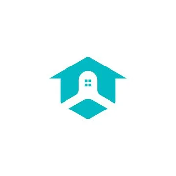 House Logo abstract design vector template in Hexagon shape Stock Illustration